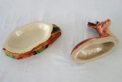 Pamono Deer Terrine in Majolica by Michel Caugant, France, 1950s><noscript><img width=