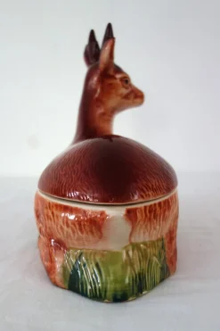 Pamono Deer Terrine in Majolica by Michel Caugant, France, 1950s><noscript><img width=