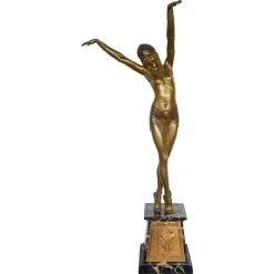Clearance Pamono Demetre Chiparus, Art Deco Egyptian Dancer, 1920s-1940s, Bronze & Marble