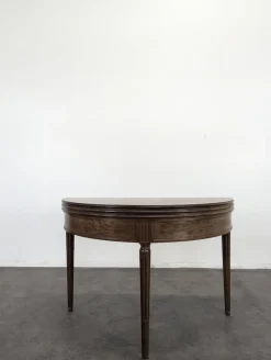 Sale Pamono Demi-Lune Game Table in Speckled Mahogany