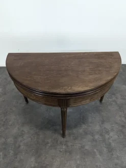 Sale Pamono Demi-Lune Game Table in Speckled Mahogany