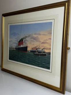 Pamono Dennis Green, Sisters of the Mersey RMS Lusitania & RMS Mauretania, 2015, Gouache><noscript><img width=