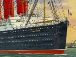 Pamono Dennis Green, Sisters of the Mersey RMS Lusitania & RMS Mauretania, 2015, Gouache><noscript><img width=