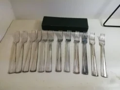 Pamono Dessert Forks by Gio Ponti for Arthur Krupp, Italy, 1940s, Set of 12><noscript><img width=