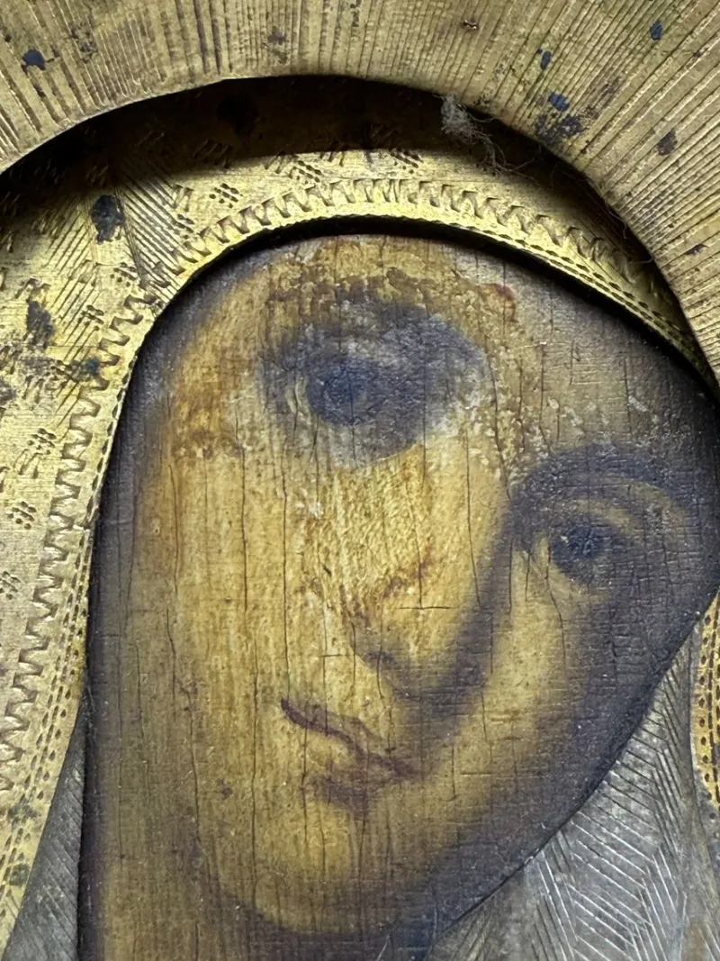 Pamono Devotional Display Case with Orthodox Icons of Christ Pantocrator and Madonna with Child, 18th Century> Wall Decor