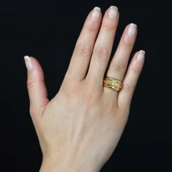 Sale Pamono Diamond 18 Karat Yellow Gold Large Ring, 1950s