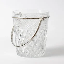 Pamono Diamond Cut Crystal Glass Ice Bucket from Val Saint Lambert, 1960s> Ice Buckets & Wine Coolers