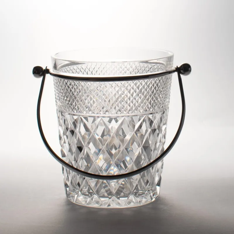 Pamono Diamond Cut Crystal Glass Ice Bucket from Val Saint Lambert, 1960s> Ice Buckets & Wine Coolers
