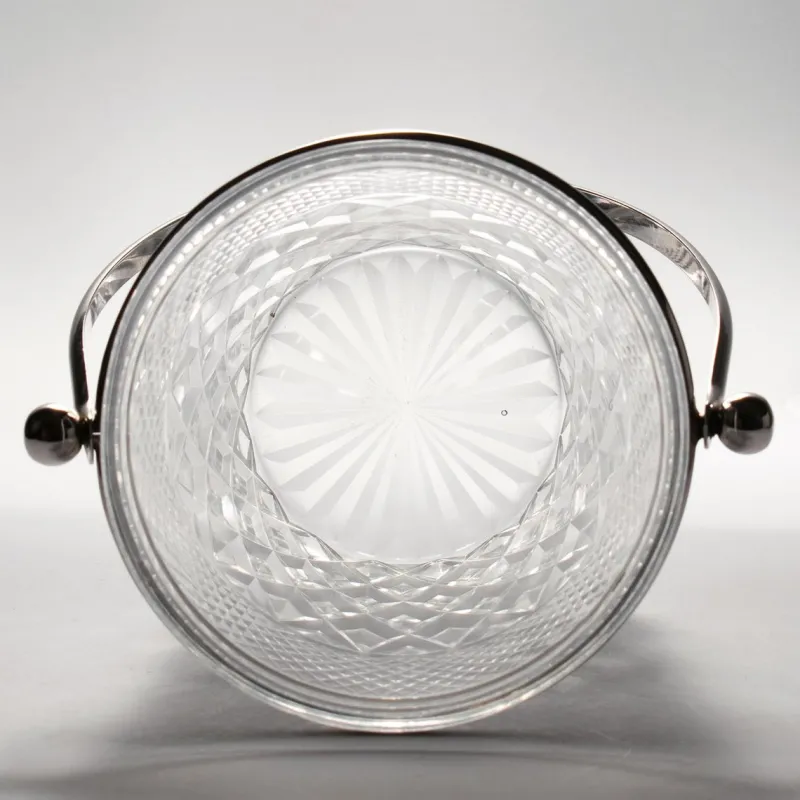 Pamono Diamond Cut Crystal Glass Ice Bucket from Val Saint Lambert, 1960s> Ice Buckets & Wine Coolers