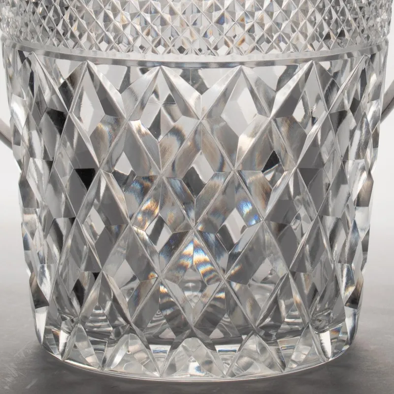 Pamono Diamond Cut Crystal Glass Ice Bucket from Val Saint Lambert, 1960s> Ice Buckets & Wine Coolers