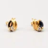 Online Pamono Diamond Earrings in Gold with Sapphires, Set of 2
