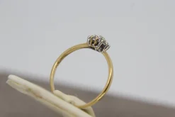 Pamono Diamond Gold Engagement Ring, 1970s><noscript><img width=