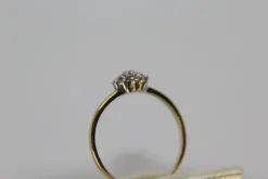 Pamono Diamond Gold Engagement Ring, 1970s><noscript><img width=