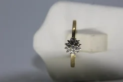 Pamono Diamond Gold Engagement Ring, 1970s><noscript><img width=