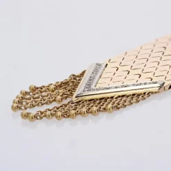 Pamono Diamonds 18 Karat Yellow Gold Belt Bracelet, 1950s><noscript><img width=