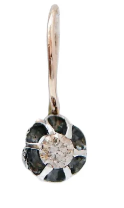 Pamono Diamonds, Rose Gold and Silver Earrings, Set of 2><noscript><img width=