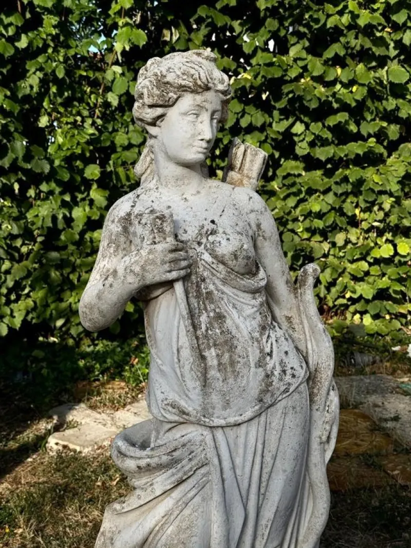 Pamono Diana the Huntress Sculpture in Reconstituted Stone, 1950> Garden Accessories