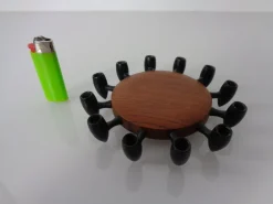 Clearance Pamono Digsmed Teak and Steel Candleholder, Denmark, 1960s