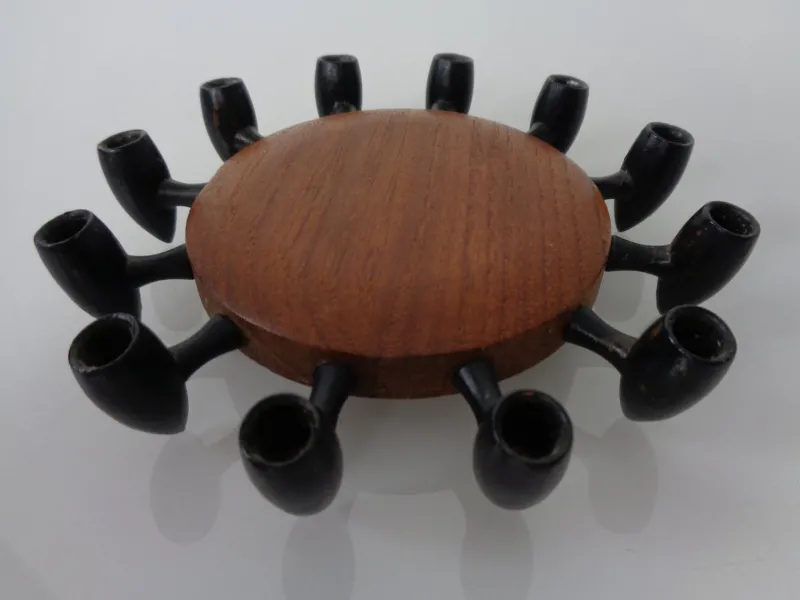Clearance Pamono Digsmed Teak and Steel Candleholder, Denmark, 1960s