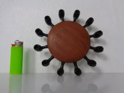 Clearance Pamono Digsmed Teak and Steel Candleholder, Denmark, 1960s