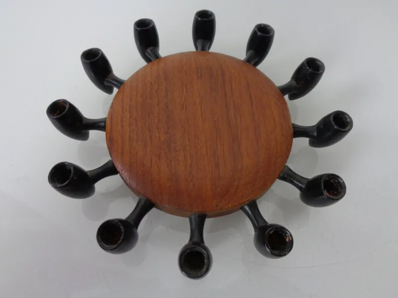Clearance Pamono Digsmed Teak and Steel Candleholder, Denmark, 1960s