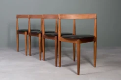 Pamono Dining Table & Roundette Chairs by Hans Olsen for Frem Røjle, Denmark, 1960s, Set of 5><noscript><img width=