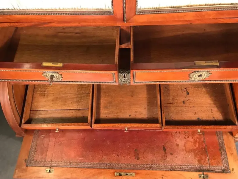 Pamono Directoire Cylinder Desk with Top Bookcase, France, 1800s> Secretaires