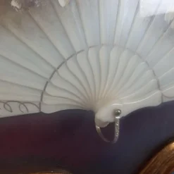 Pamono Display Case with Hand-Painted Flower Theme Fan, 1960s><noscript><img width=