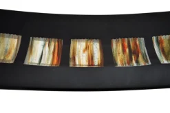 Outlet Pamono Dodezona R50 Black Murano Glass and Aventurine Plate by Stefano Birello for VéVé Glass