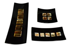 Sale Pamono Dodezona R25 Black Murano Glass and Aventurine Plate by Stefano Birello for VéVé Glass
