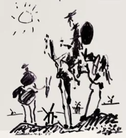 Pamono Don Quixote Screenprint Exhibition Poster after Picasso><noscript><img width=