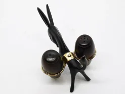 Pamono Donkey Salt and Pepper Shakers with Holder by Walter Bosse for Hertha Baller, Austria, 1950s, Set of 3><noscript><img width=