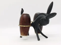 Pamono Donkey Salt and Pepper Shakers with Holder by Walter Bosse for Hertha Baller, Austria, 1950s, Set of 3><noscript><img width=