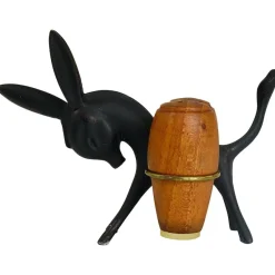 Pamono Donkey Salt and Pepper Shakers with Holder by Walter Bosse for Hertha Baller, Austria, 1950s, Set of 3> Salt & Pepper Shakers