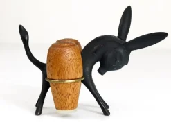 Pamono Donkey Salt and Pepper Shakers with Holder by Walter Bosse for Hertha Baller, Austria, 1950s, Set of 3><noscript><img width=