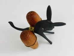 Pamono Donkey Salt and Pepper Shakers with Holder by Walter Bosse for Hertha Baller, Austria, 1950s, Set of 3><noscript><img width=