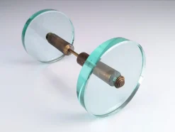 Pamono Door Handle in Glass and Brass by Max Ingrand for Fontana Art, 1950s> Architectural Elements