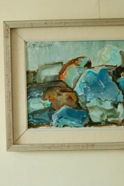 Pamono Dorothy Ruhne, Rugged Earth, Mid-20th Century, Oil on Canvas, Framed