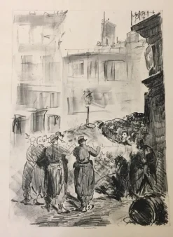 Outlet Pamono Édouard Manet, La Barricade, Lithograph, 1871