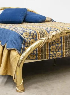 Pamono Double Bed in Brass, 1970s><noscript><img width=