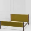 Pamono Double Bed in Wood and Green Fabric by Gianfranco Frattini for Bernini, 1960s> Beds & Bedroom Sets