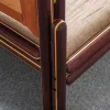 Pamono Double Bed in Wood and Leather attributed to Carlo Scarpa for for Simon Gavina, Italy, 1975> Beds & Bedroom Sets