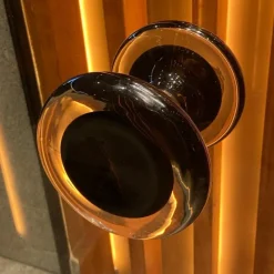 Pamono Double Door Handles in Murano Glass and Chrome, 1970s, Set of 2><noscript><img width=
