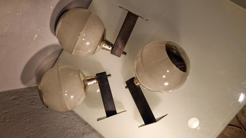 Pamono Double Fresnel Glass and Polished Aluminum Wall Light, 1960s> Wall Lights & Sconces