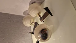 Pamono Double Fresnel Glass and Polished Aluminum Wall Light, 1960s><noscript><img width=