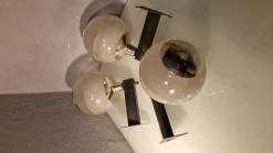 Pamono Double Fresnel Glass and Polished Aluminum Wall Light, 1960s><noscript><img width=