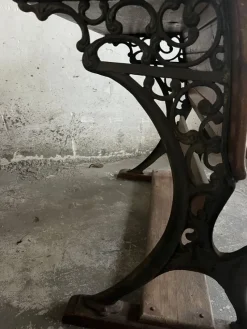 Pamono Double School Desk with Cast Iron Frame, Early 20th Century><noscript><img width=