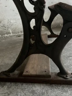 Pamono Double School Desk with Cast Iron Frame, Early 20th Century><noscript><img width=