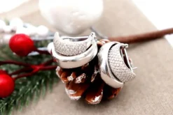 Pamono Double-Sided 18 Karat White Gold Earrings with Diamonds, Set of 2><noscript><img width=