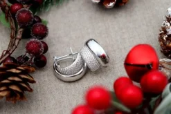 Pamono Double-Sided 18 Karat White Gold Earrings with Diamonds, Set of 2><noscript><img width=
